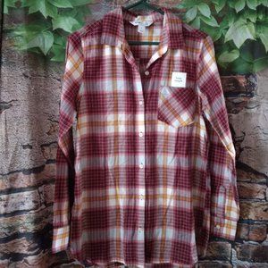 Long Sleeve Button Down Tunic Shirt